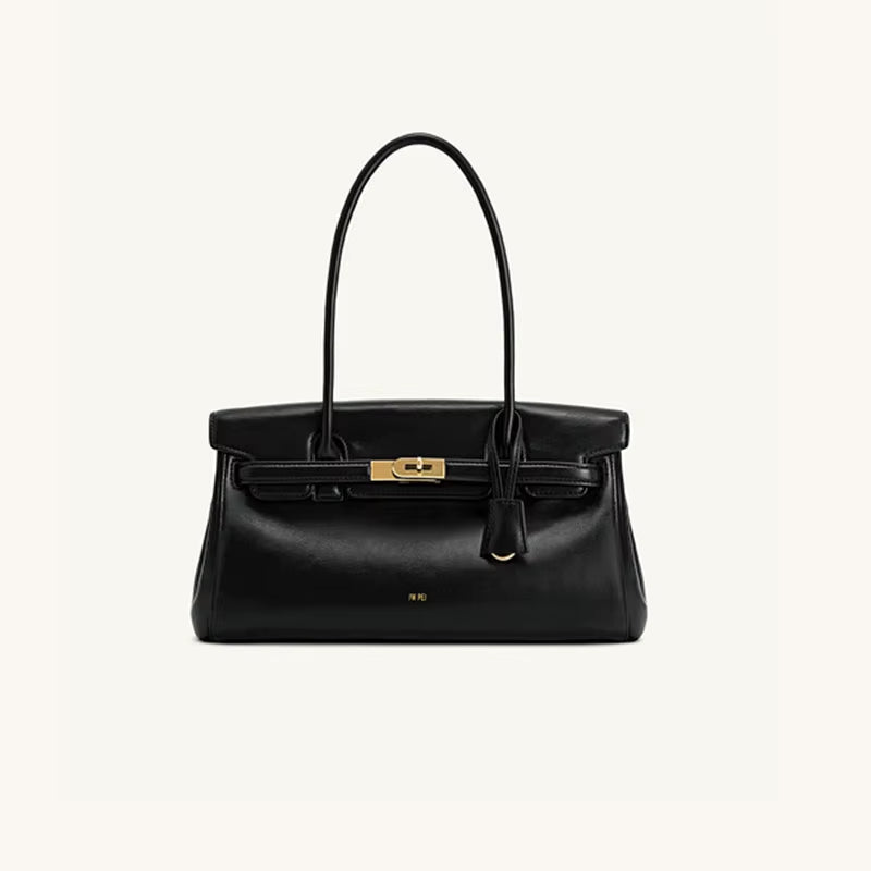 Women'S New Genuine Leather Shoulder Bag, Large Capacity Commuting Shoulder Bag, Fashionable and Simple Handbag