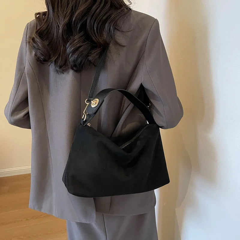 Women'S Suede Crossbody Bag with Inner Pocket Adjustable Strap Shoulder Bag Satchel Clutch Purse for Work and Travel